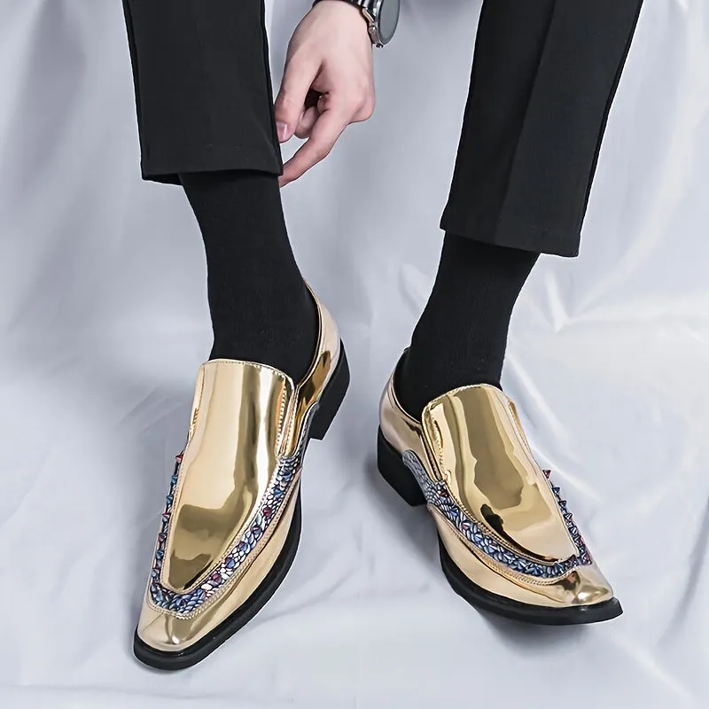 Men's Stylish Rivet Pointed Toe Casino Night Dress Shoes