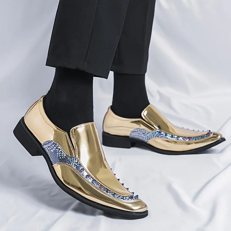 Men's Stylish Rivet Pointed Toe Casino Night Dress Shoes