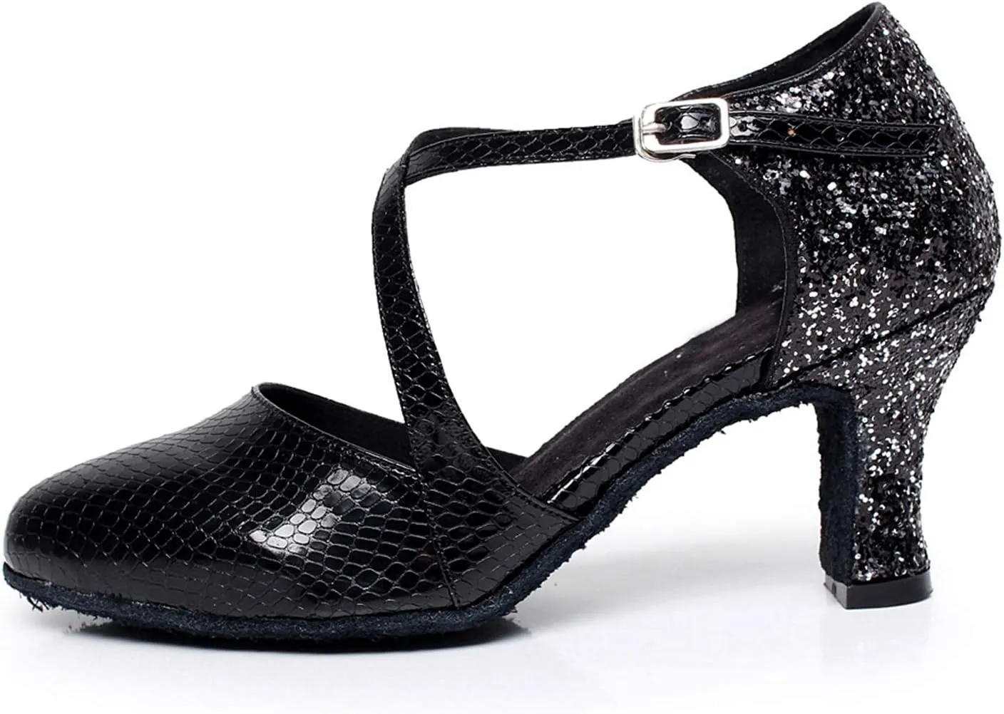 Minishion QJ7045 Women's Closed Toe Synthetic Latin Salsa Tango Dance Shoes