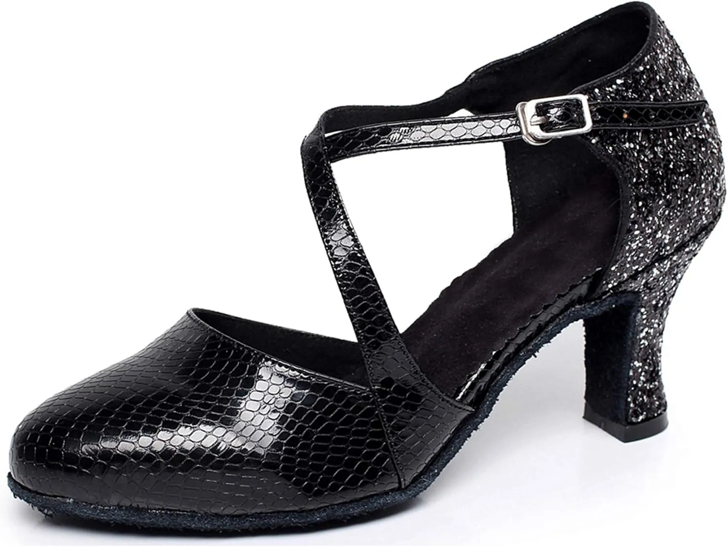Minishion QJ7045 Women's Closed Toe Synthetic Latin Salsa Tango Dance Shoes