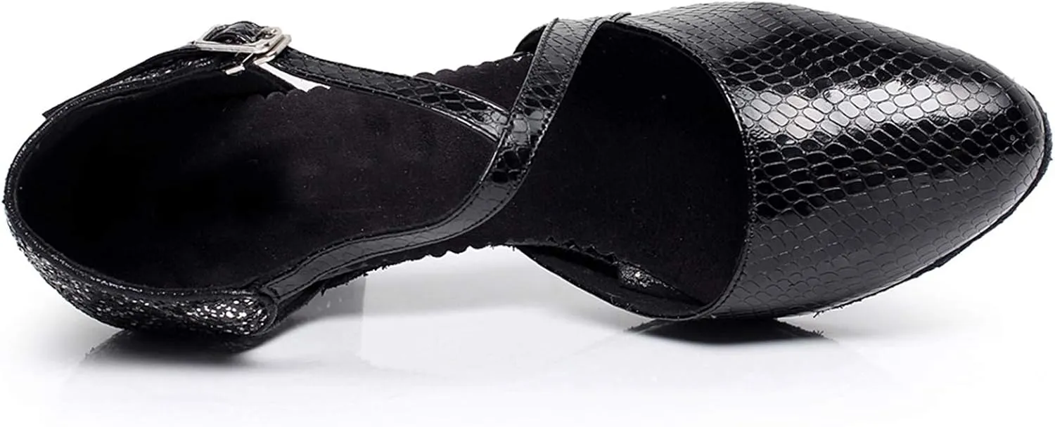 Minishion QJ7045 Women's Closed Toe Synthetic Latin Salsa Tango Dance Shoes