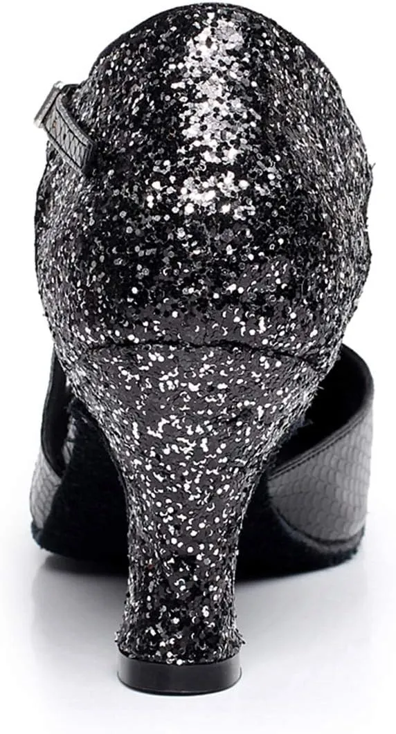 Minishion QJ7045 Women's Closed Toe Synthetic Latin Salsa Tango Dance Shoes