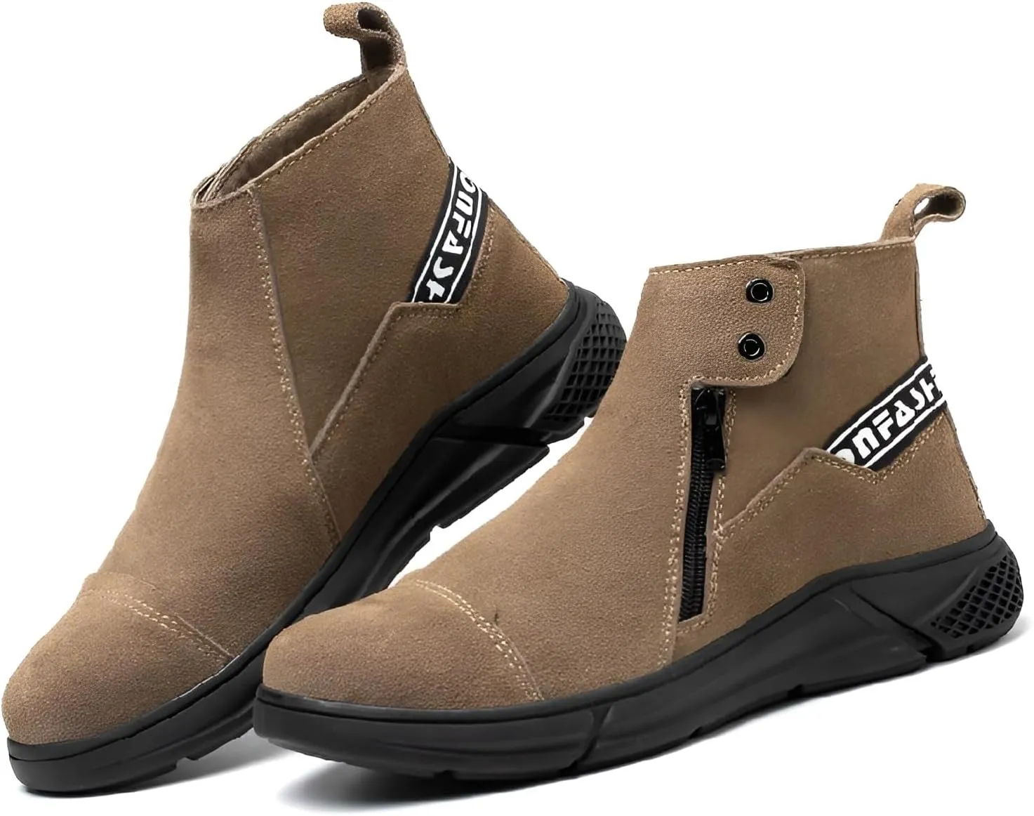 Mokcoliy]Breathable Safety Shoes Men's Welding Work Boots Steel Toe, Anti-Smash/Abrasion-Proof Design for Machinery Industry, Ventilated Cowhide Summer Protective Footwear