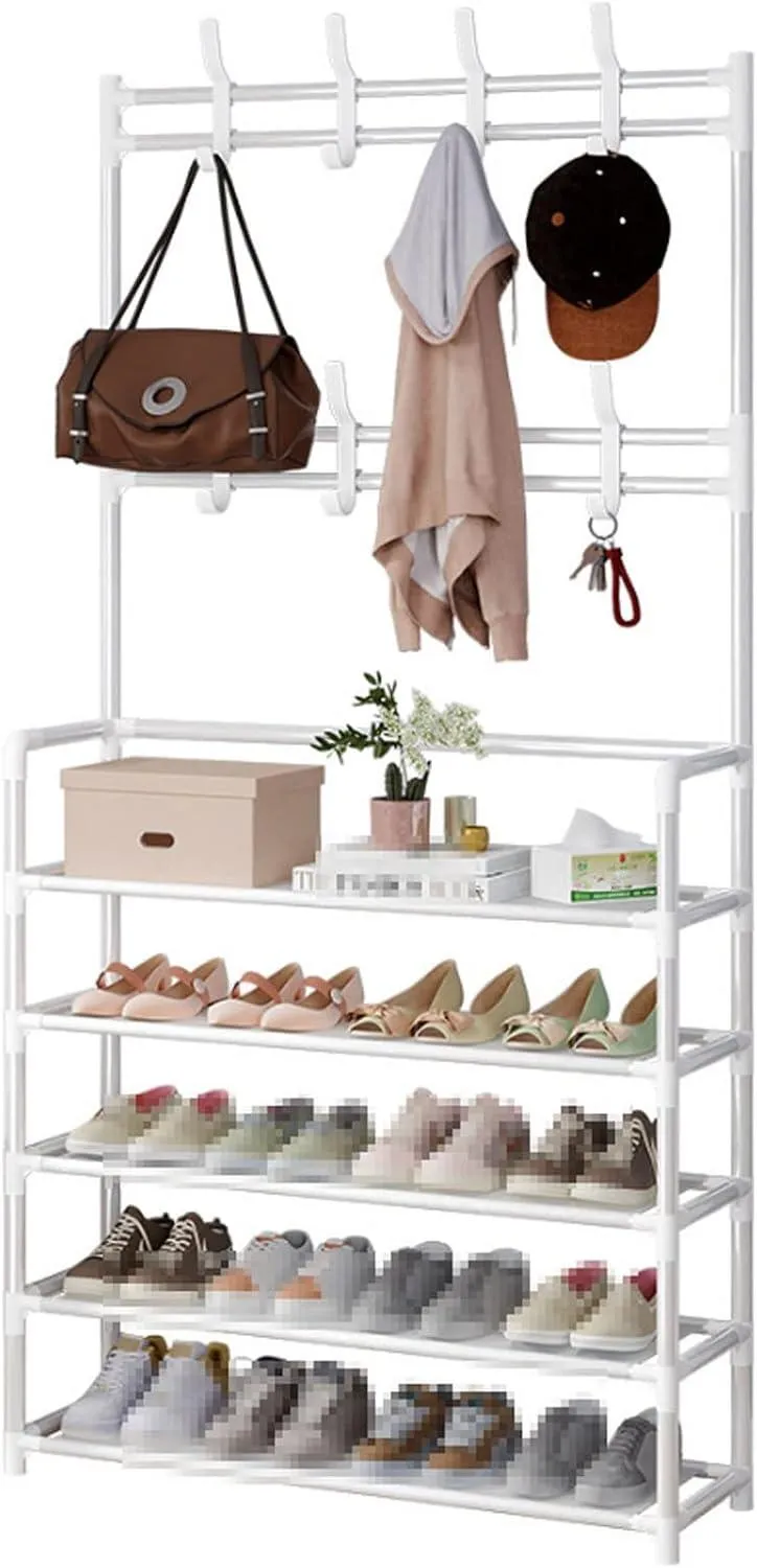 Multi-Tier Shoe Rack & Garment Rack – Stylish, Functional, & Space-Saving