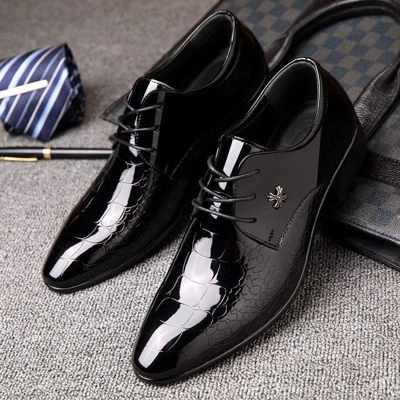 Newest Italian oxford shoes for men luxury patent leather wedding shoes