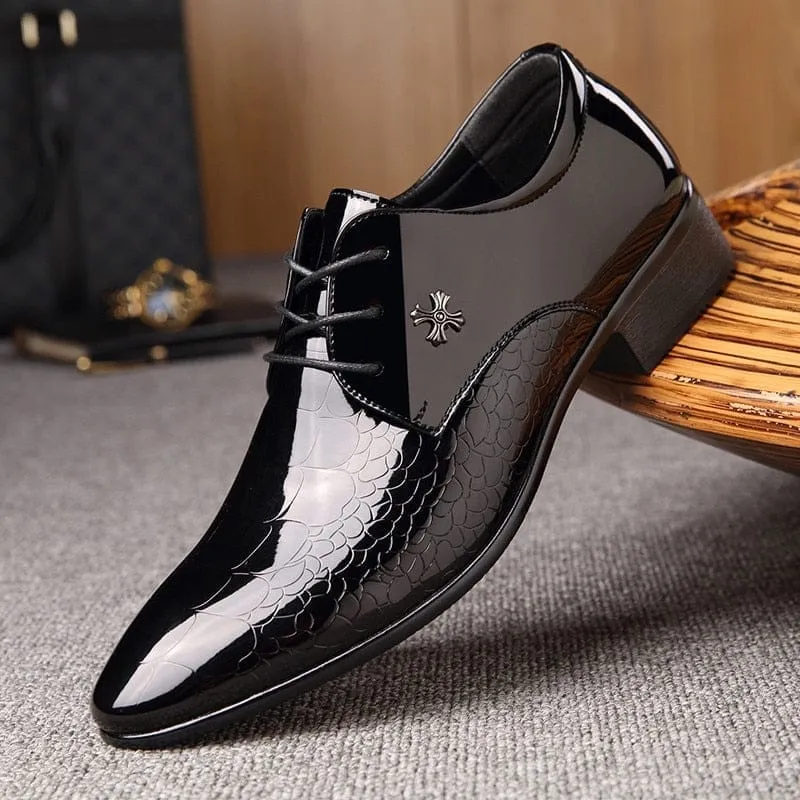 Newest Italian oxford shoes for men luxury patent leather wedding shoes