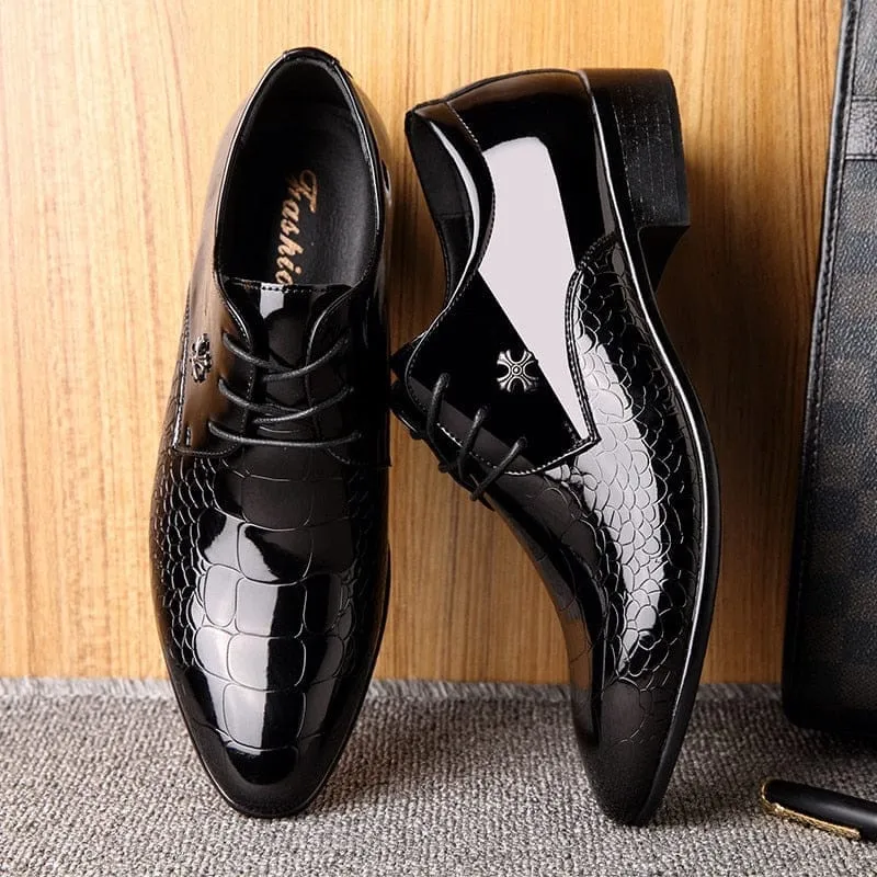 Newest Italian oxford shoes for men luxury patent leather wedding shoes