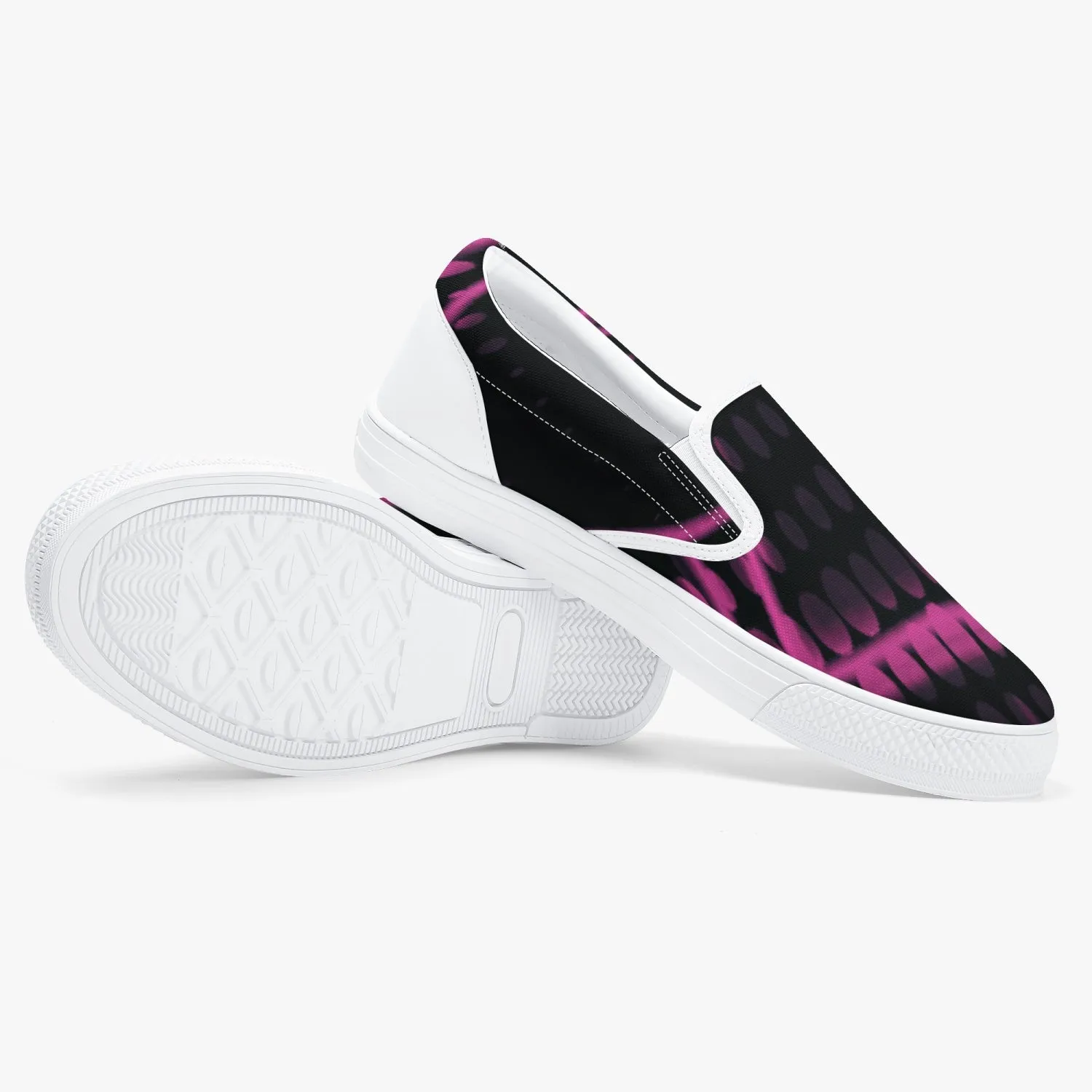 Officially Sexy Pink Laser Classic Slip-On Shoes - White/Black