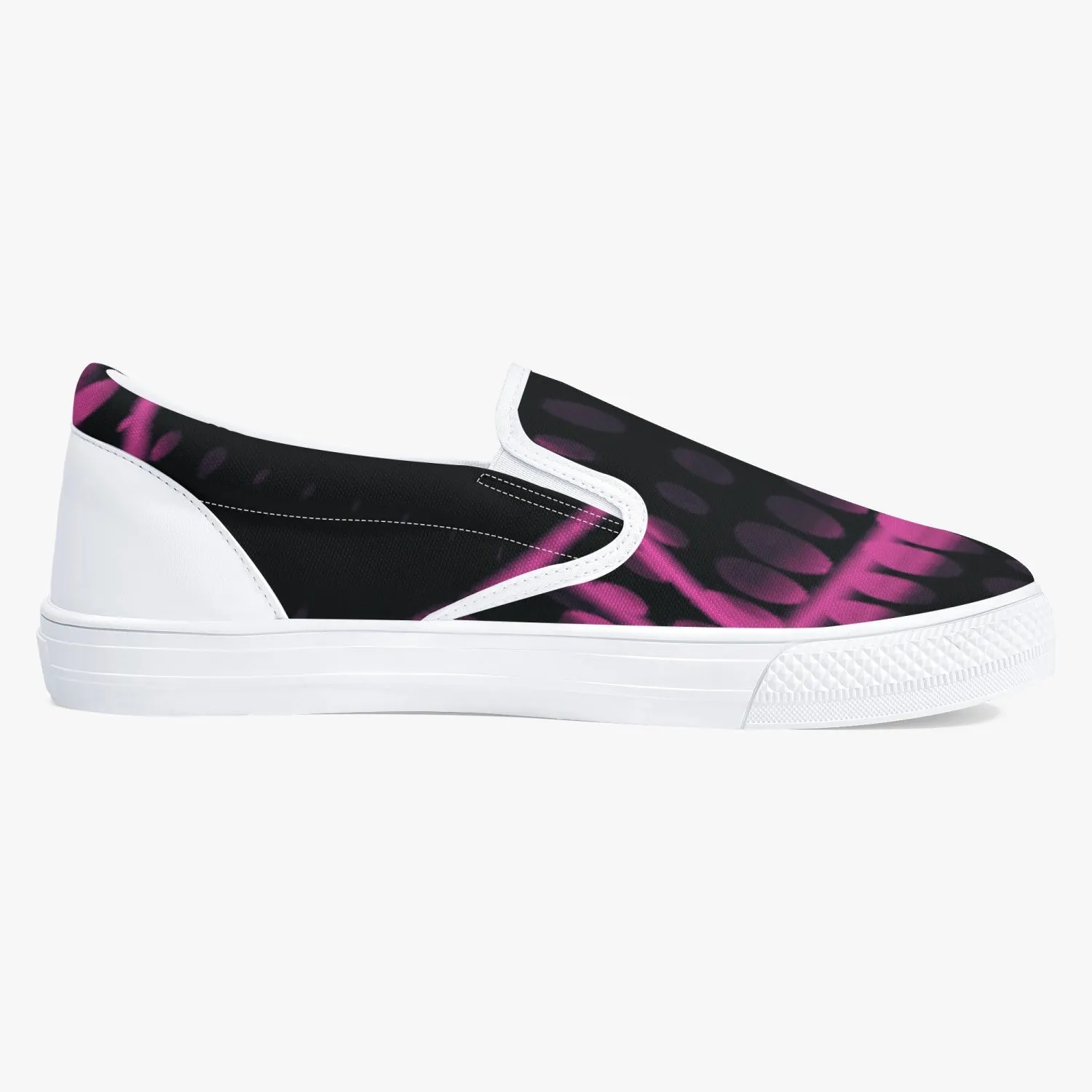 Officially Sexy Pink Laser Classic Slip-On Shoes - White/Black