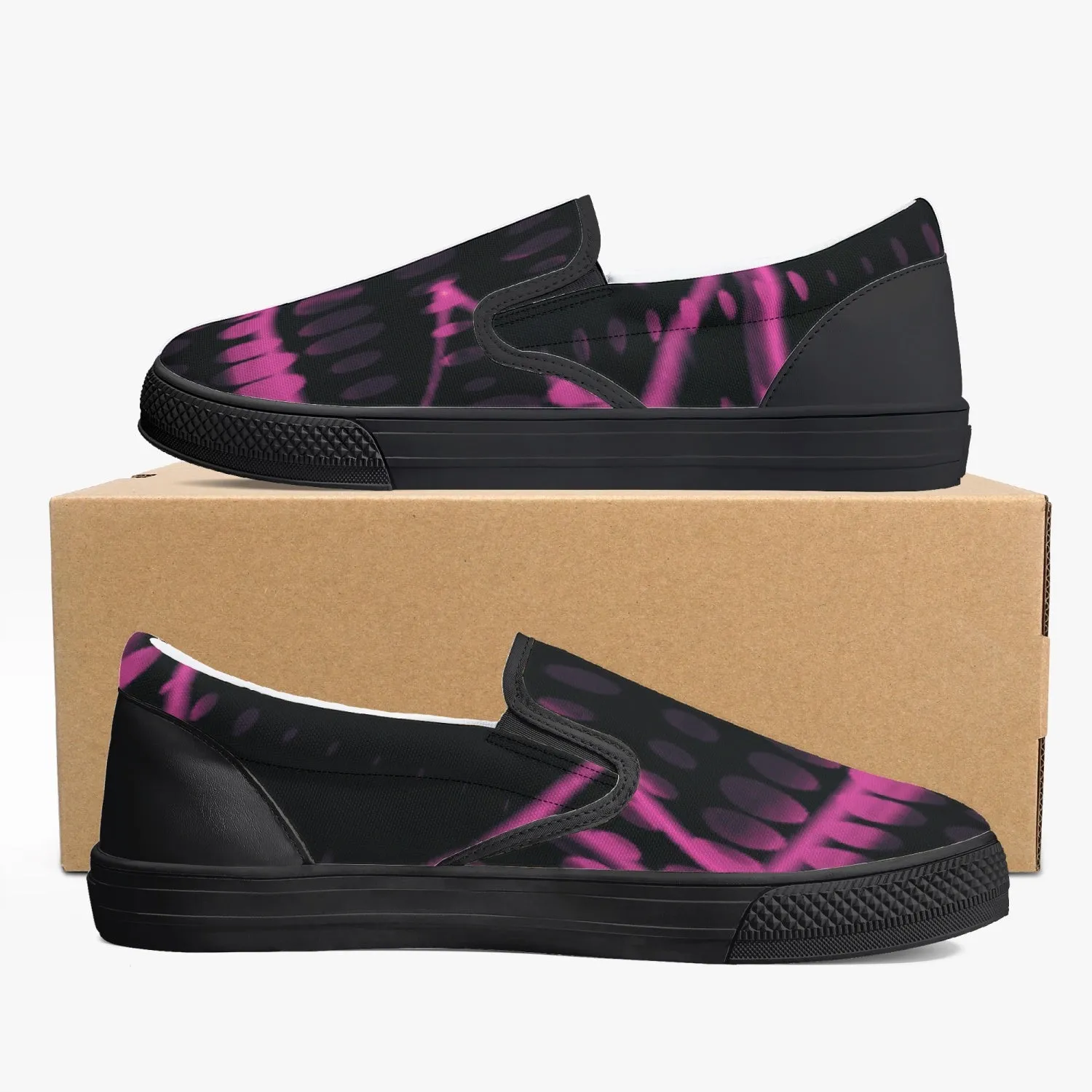 Officially Sexy Pink Laser Classic Slip-On Shoes - White/Black