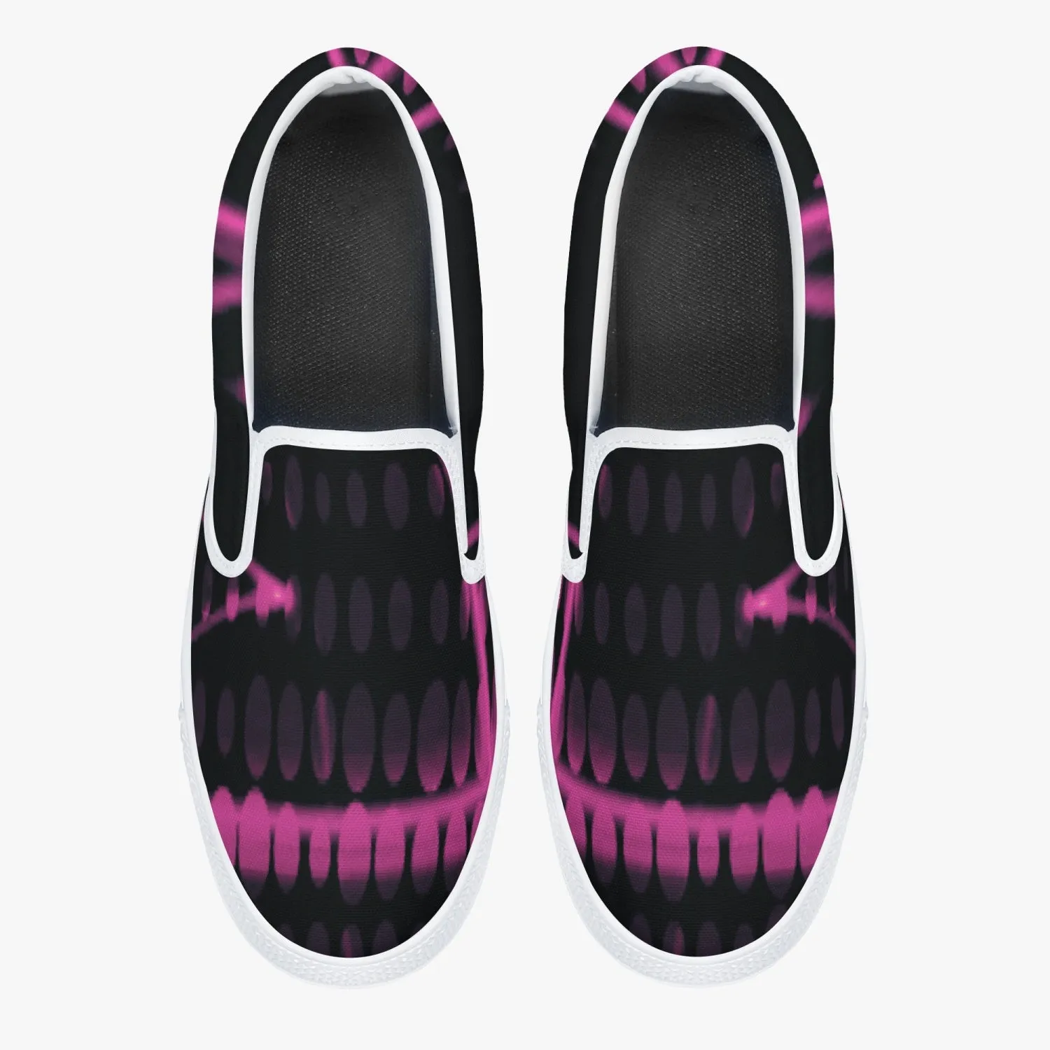 Officially Sexy Pink Laser Classic Slip-On Shoes - White/Black