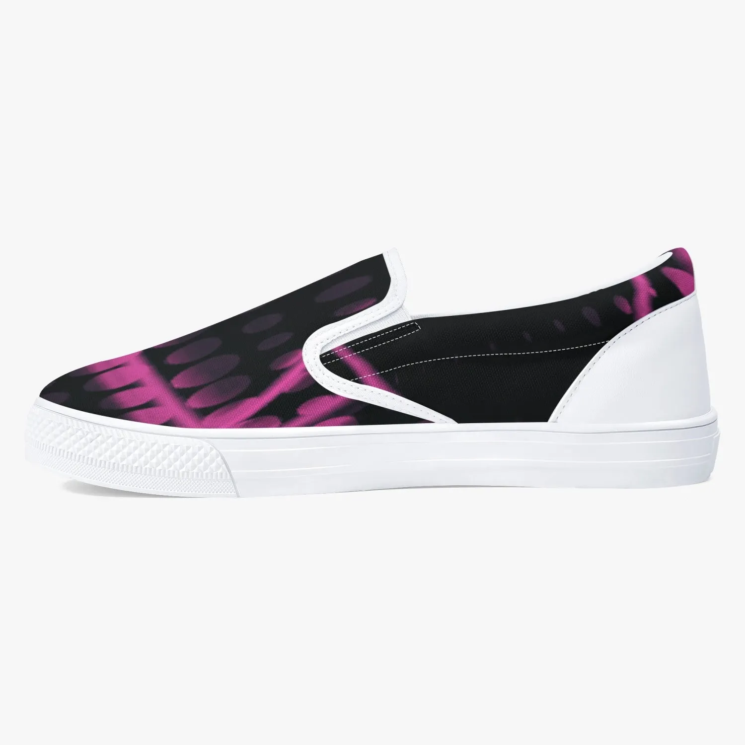 Officially Sexy Pink Laser Classic Slip-On Shoes - White/Black