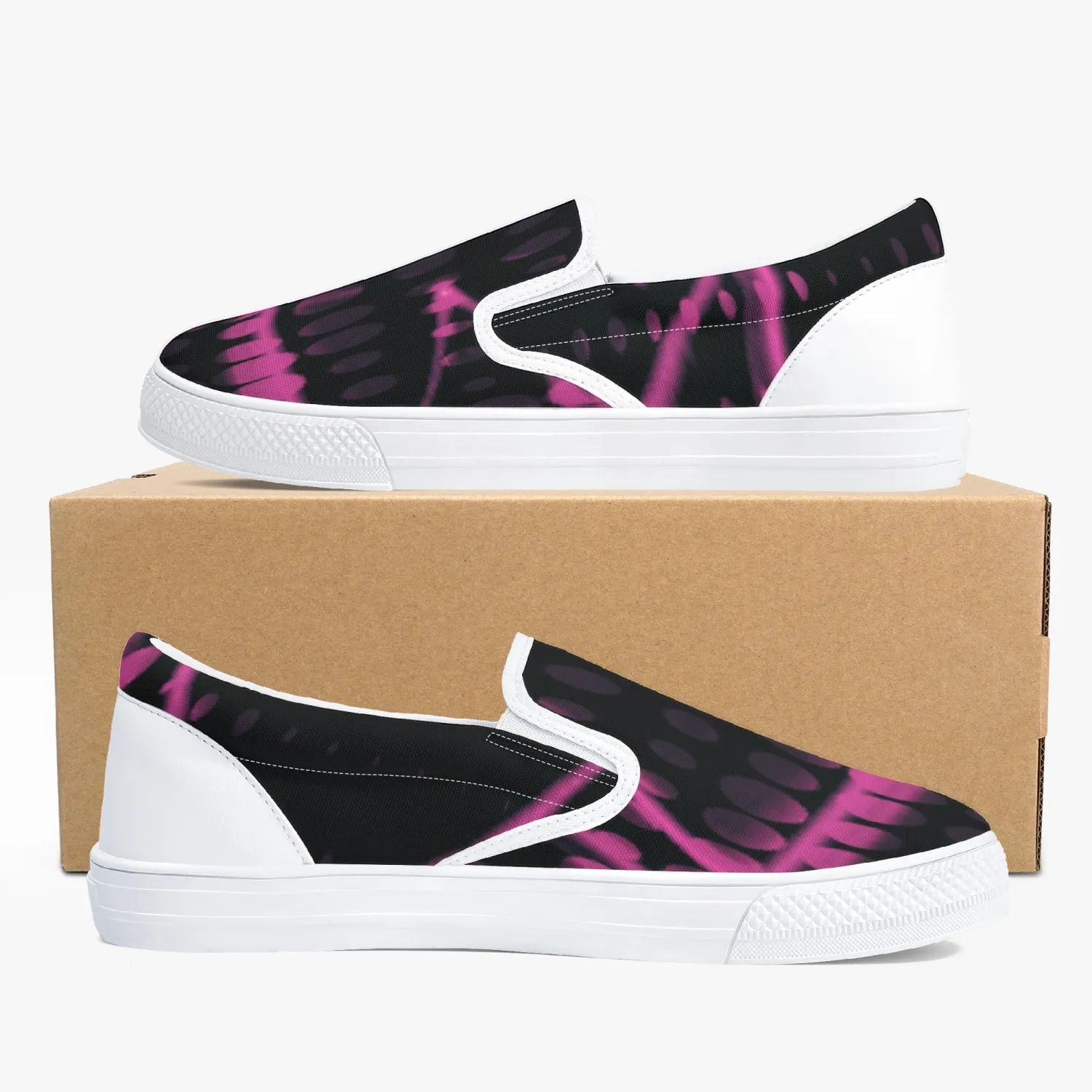Officially Sexy Pink Laser Classic Slip-On Shoes - White/Black