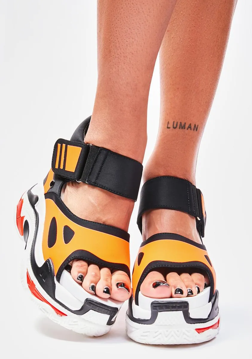 Orange Watch Me Glow Platform Sandals