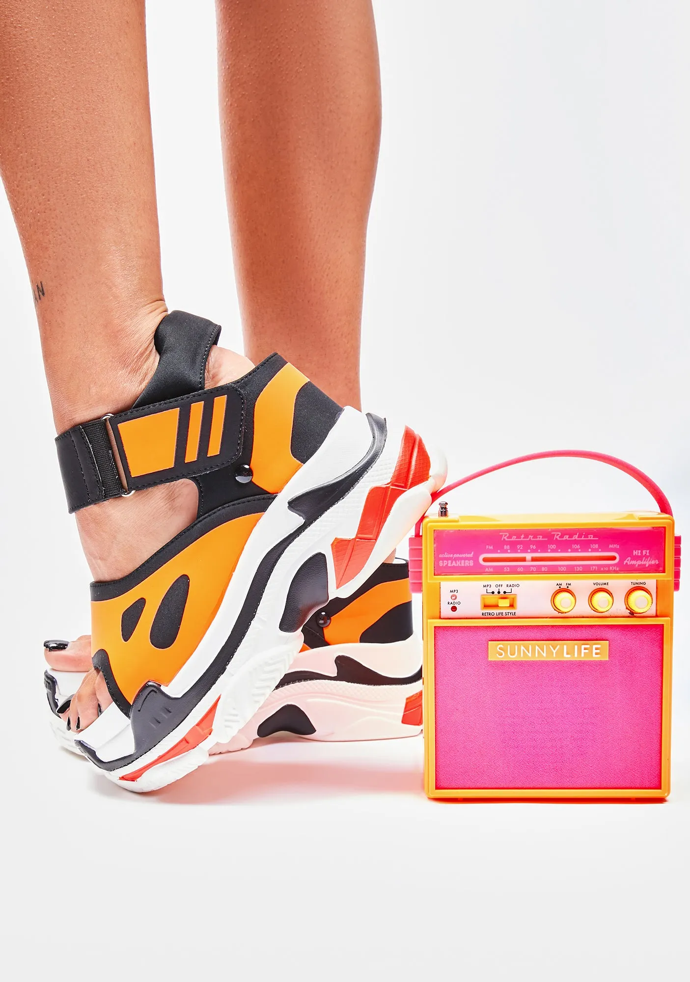 Orange Watch Me Glow Platform Sandals
