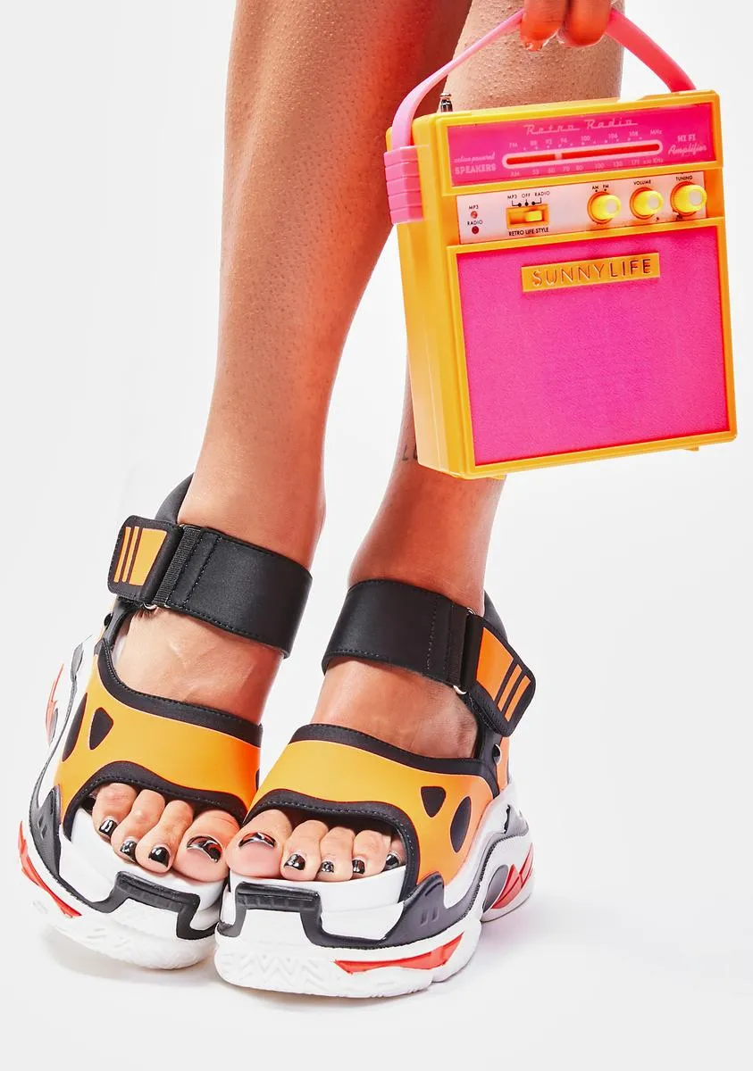 Orange Watch Me Glow Platform Sandals