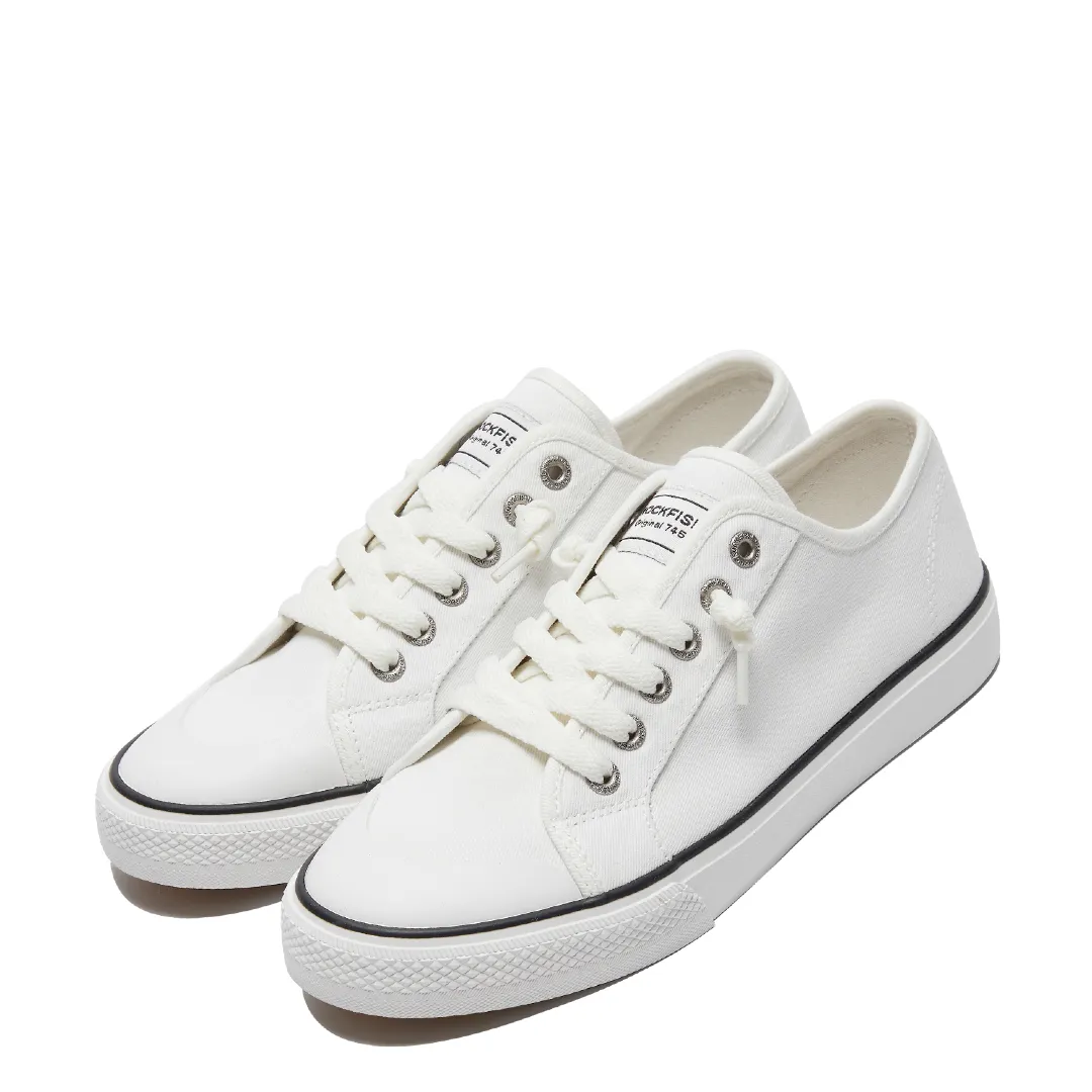 Original Off White 745 Ladies low top, lazy-lace canvas sneakers for women
