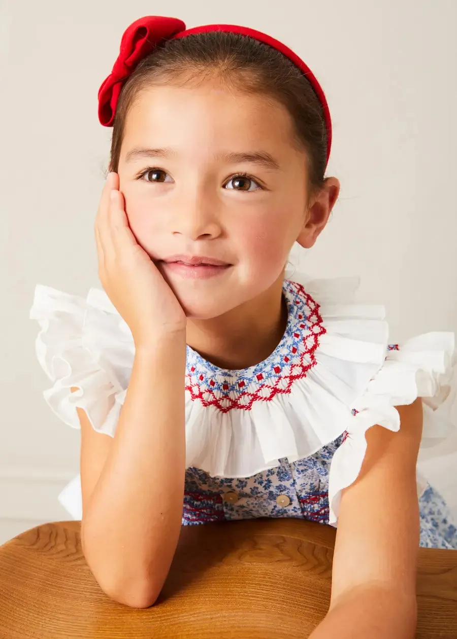 Plain Linen Hairband in Red