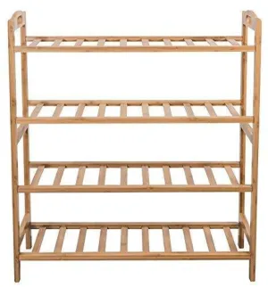 Sorbus Bamboo Shoe Rack - 4-Tier Shoes Rack Organizer - Perfect Bench for Hallway Entryway, Mudroom, Closet, Bedroom, etc