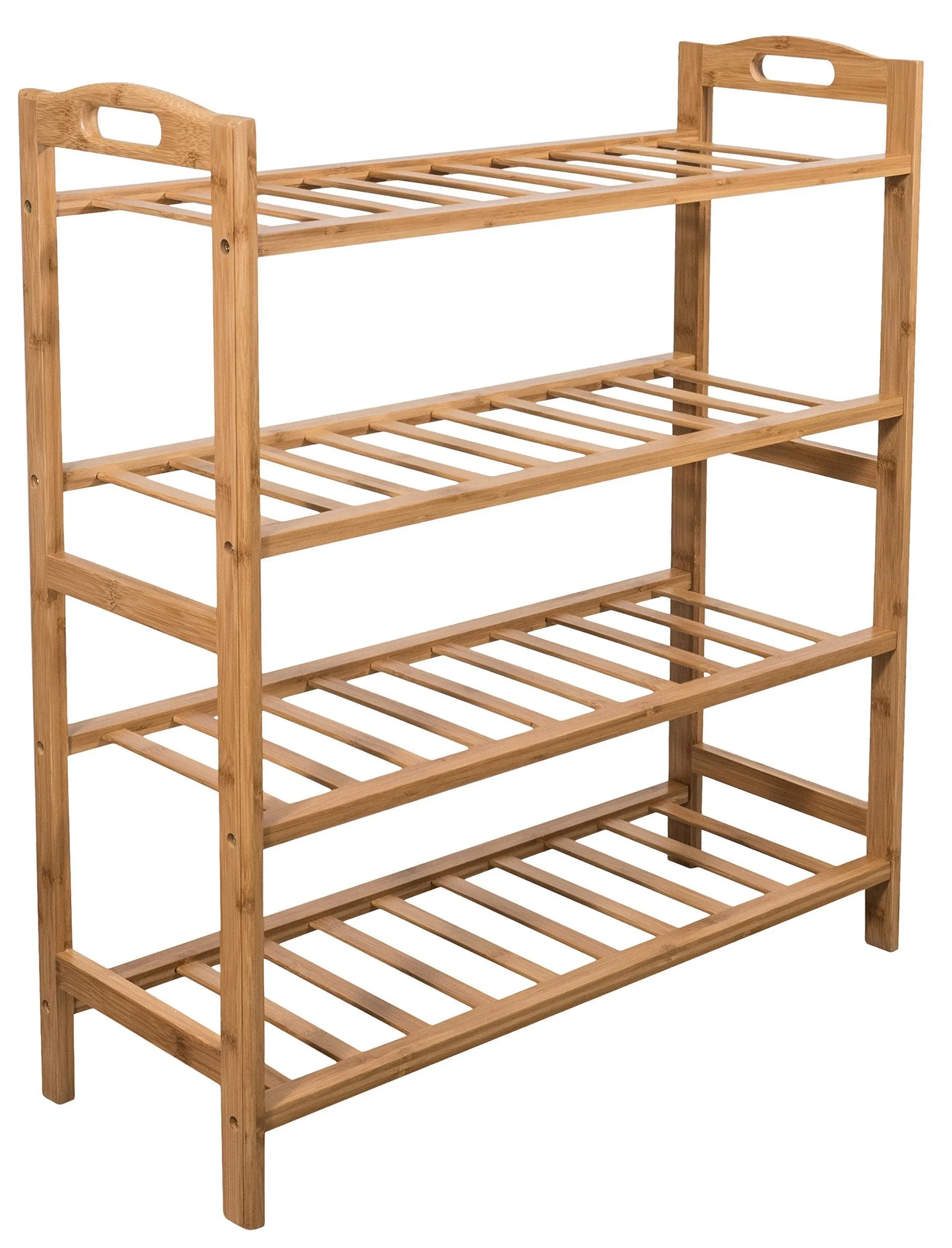 Sorbus Bamboo Shoe Rack - 4-Tier Shoes Rack Organizer - Perfect Bench for Hallway Entryway, Mudroom, Closet, Bedroom, etc