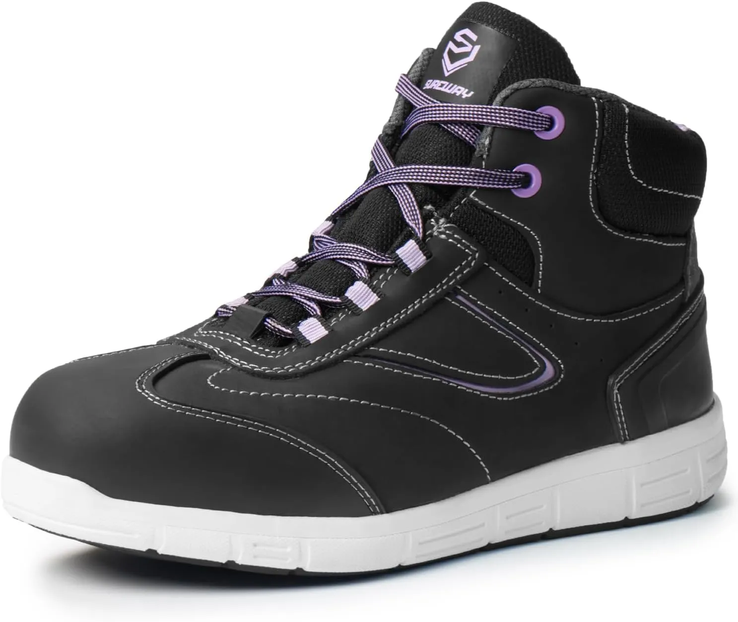SUREWAY Women's Aluminum Toe Work Shoes for Women,Lightweight & Comfortable,Superior Slip Resistant,EH Safety Industrial Construction Boots/Shoes