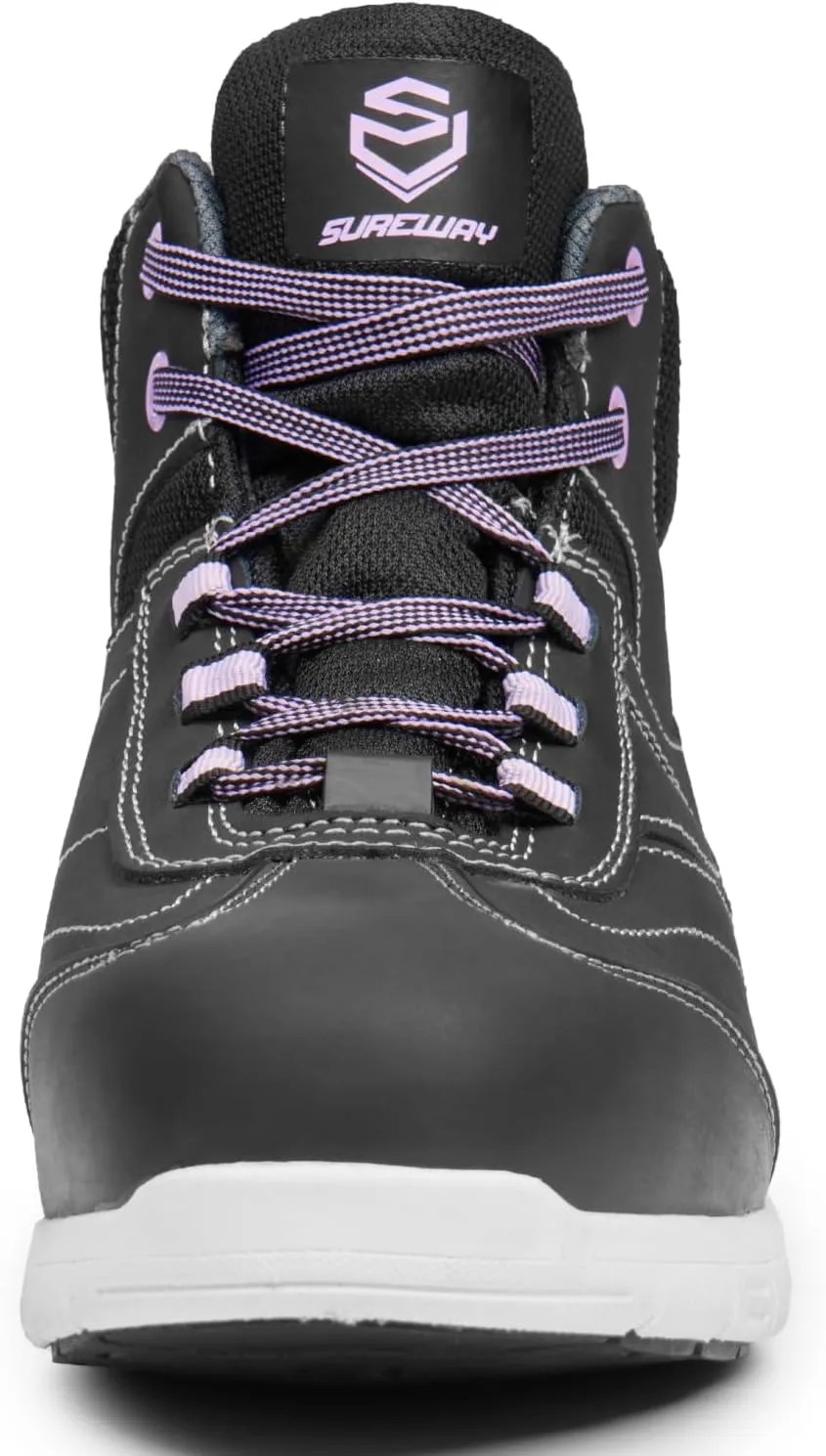 SUREWAY Women's Aluminum Toe Work Shoes for Women,Lightweight & Comfortable,Superior Slip Resistant,EH Safety Industrial Construction Boots/Shoes