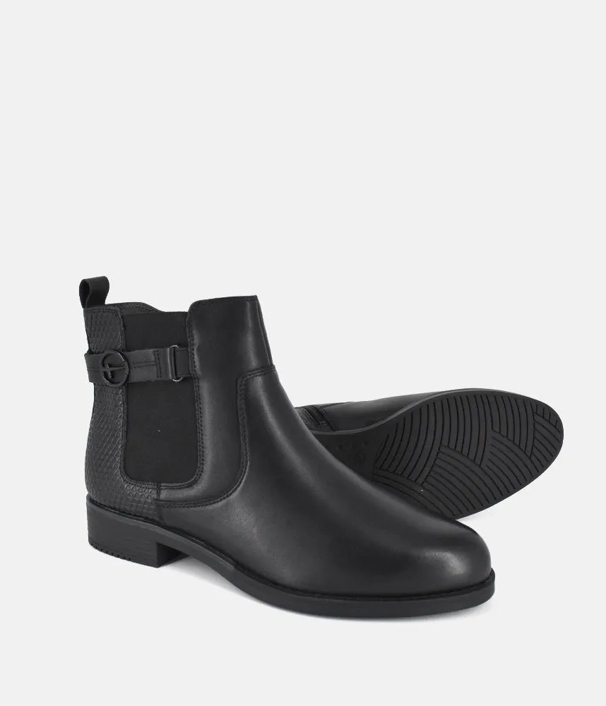 Tamaris Stylish Black Chelsea Style Ankle Boots