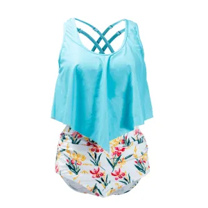 Tropical Cross Back Bikini  Stylish and Comfortable 2-Piece Swimwear