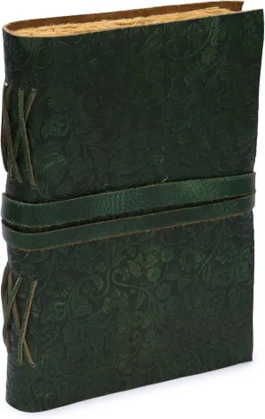 Vintage Handmade Rustic Leather Diaries (Black & Green)