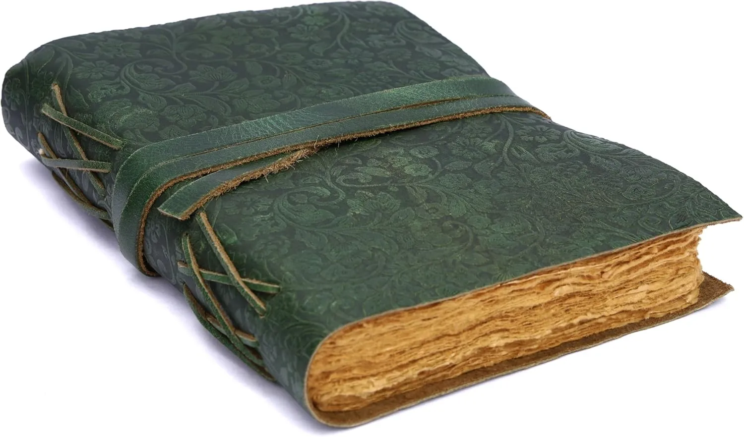 Vintage Handmade Rustic Leather Diaries (Black & Green)