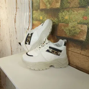 White Chunks Casual Shoes