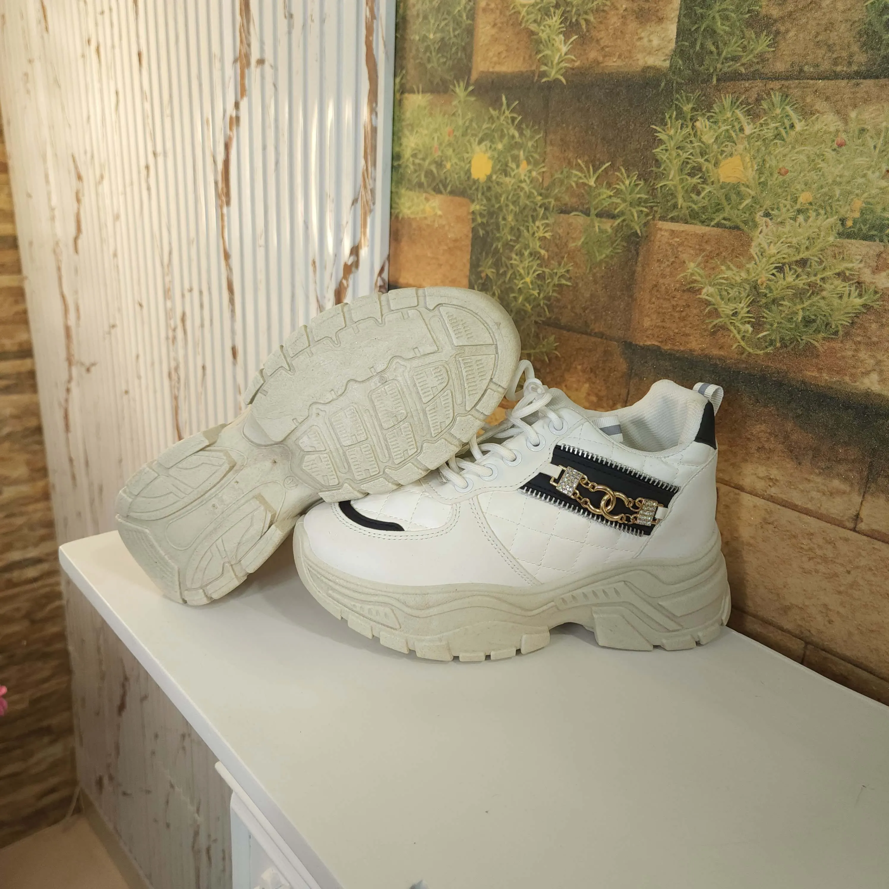 White Chunks Casual Shoes