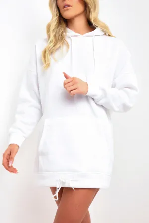 White Hooded Sweatshirt Dress