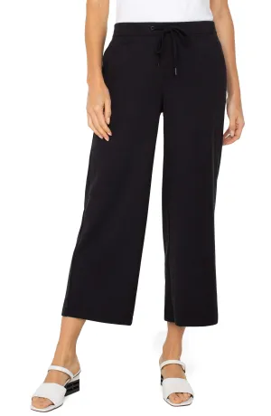 Wide Leg Crop Trouser in Black