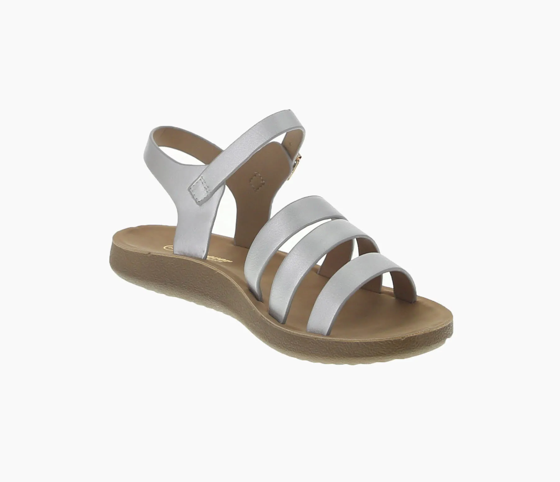 WOMAN'S SHOES SILVER PU LEATHER SANDALS RECENT-20