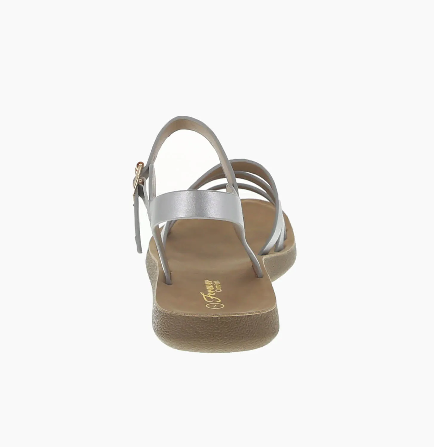 WOMAN'S SHOES SILVER PU LEATHER SANDALS RECENT-20