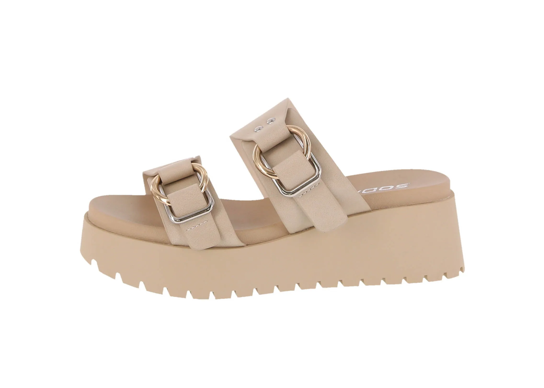 WOMAN'S SHOES TAUPE PU/METALLIC SANDALS JOSIE