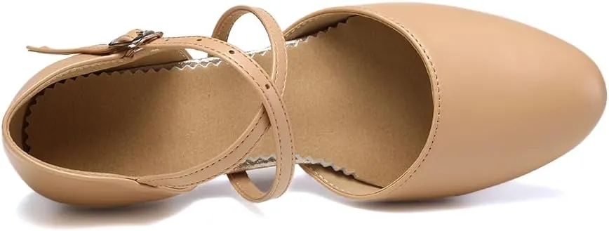 Women's Latin Dance Shoes Closed tToe Ballroom Salsa Tango Performance Dancing Practice Shoes