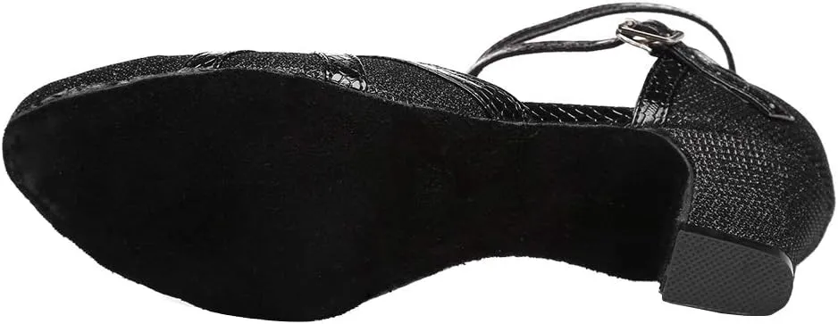 YKXLM Latin Dance Shoes Women Ballroom Performance Salsa Satin Shoes Closed-Toe Modle YCL336