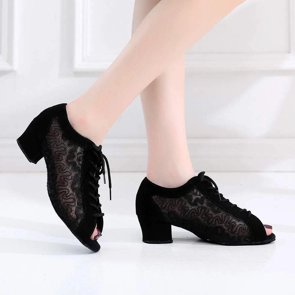YKXLM Women's Latin Dance Shoes, Ballroom Performance Wedding Party Dance Shoes,Model QJW2002