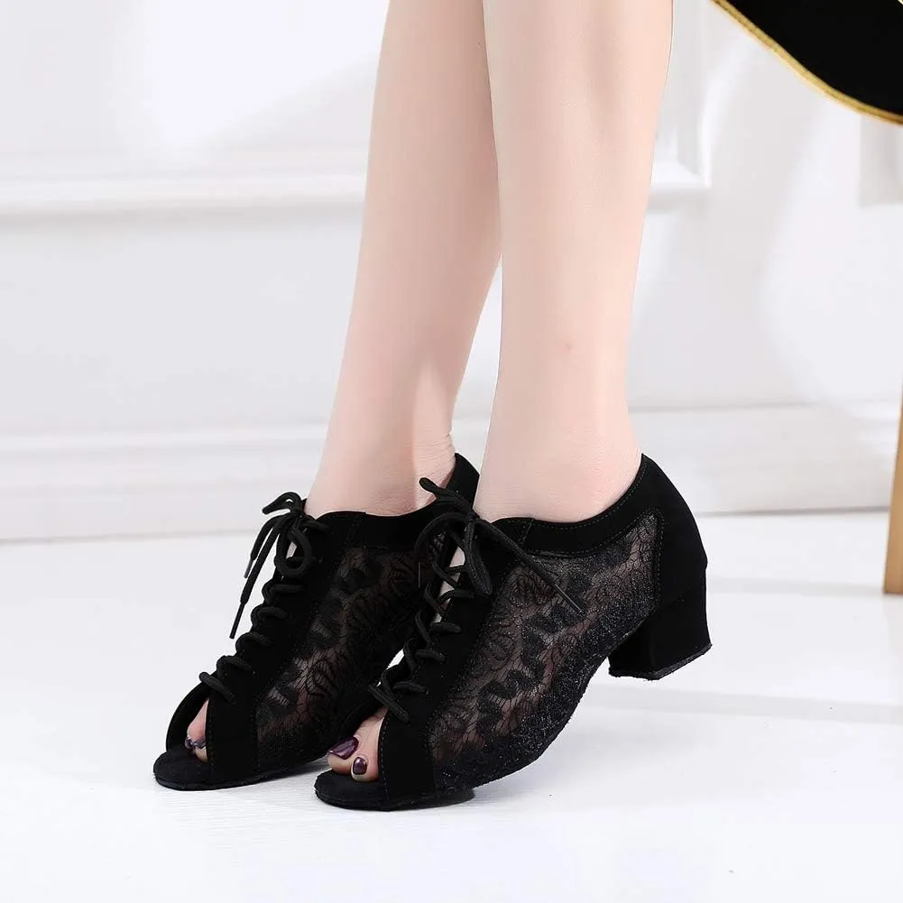 YKXLM Women's Latin Dance Shoes, Ballroom Performance Wedding Party Dance Shoes,Model QJW2002