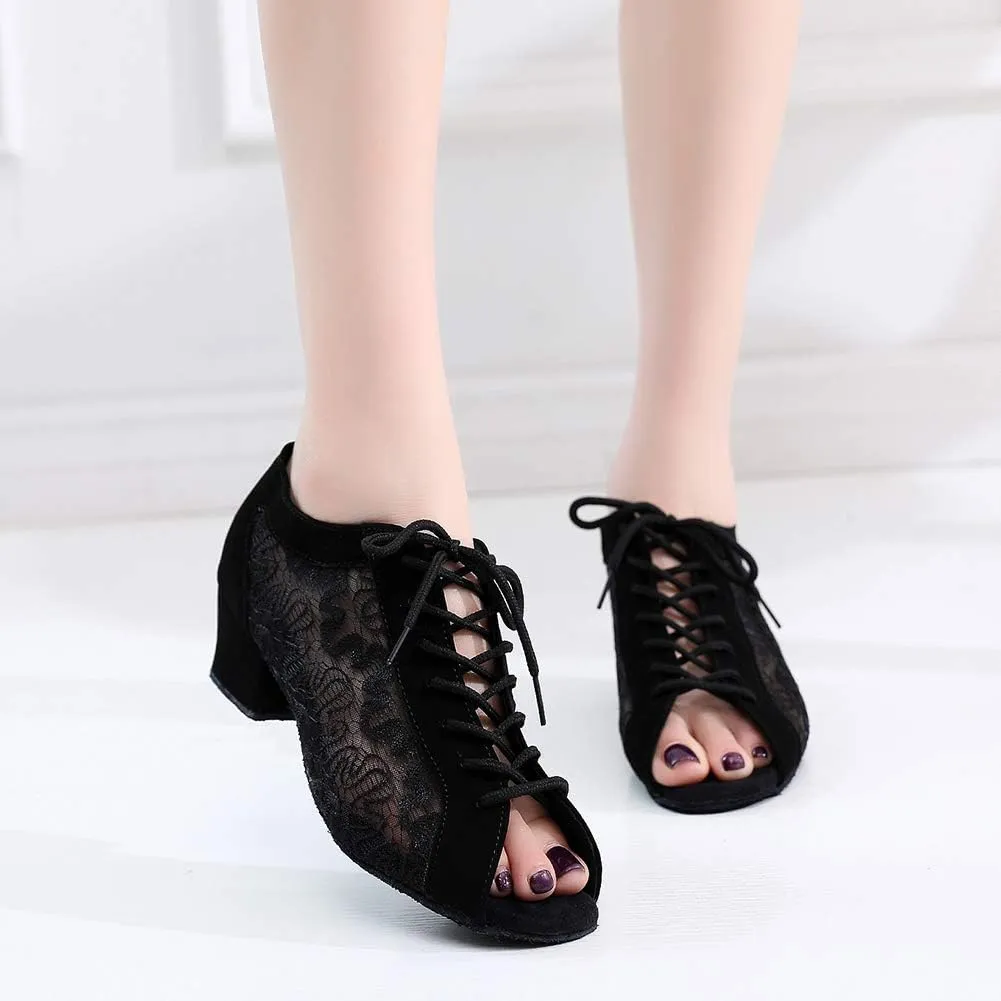 YKXLM Women's Latin Dance Shoes, Ballroom Performance Wedding Party Dance Shoes,Model QJW2002