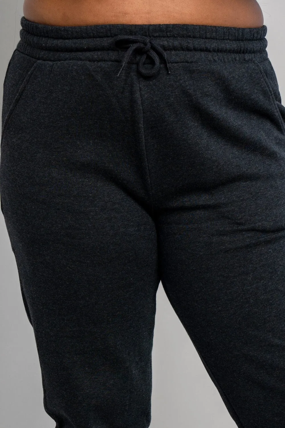 Zenana Full Size Sweatshirt and Joggers Lounge Set with Pockets in Charcoal | Dark Grey Plus and Regual Size Sporty Set | Soft Homewear