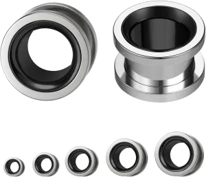 ZS 1 Pair Stainless Steel Ear Plug Tunnel, Tunnel Gauge for Ear 6/8/10/12/14MM, Mix Colors Ears Expander Body Piercing Jewelry for Women Men