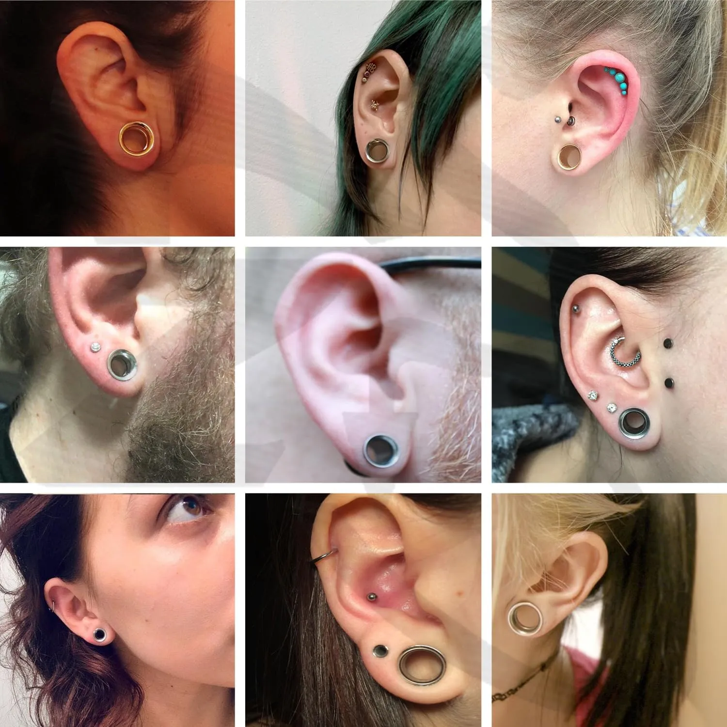 ZS 1 Pair Stainless Steel Ear Plug Tunnel, Tunnel Gauge for Ear 6/8/10/12/14MM, Mix Colors Ears Expander Body Piercing Jewelry for Women Men