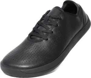 ZVC Barefoot Shoes Men Women Wide Toe Box Shoes Minimalist Zero Drop Sole Footwear, Fashion Sneakers Breathable PU Leather Casual Walking Shoes
